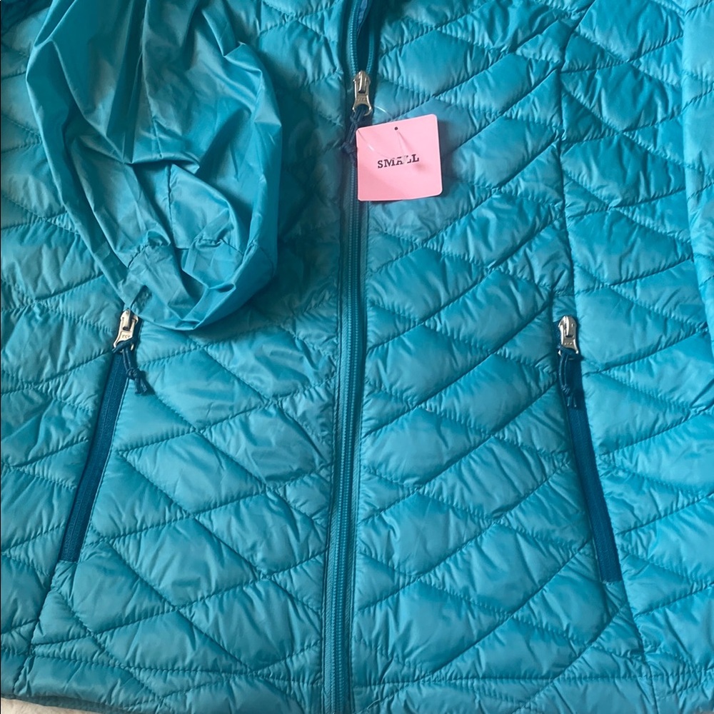 Free Country Blue/ green Quilted Jacket Lightweight, color jade mist - Picture 7 of 12